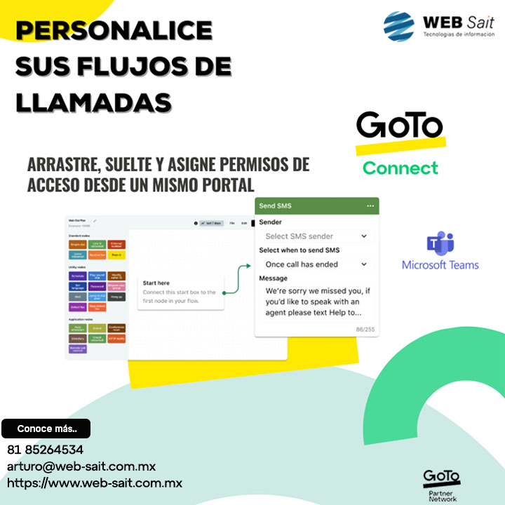 WebSaitMx's tweet image. Los flujos de llamadas se pueden personalizar en tu portal de #GoToConnect 

#ConmutadorEnLaNube #Conmutador
#PymesUnidas #PymesMexico #Pymes