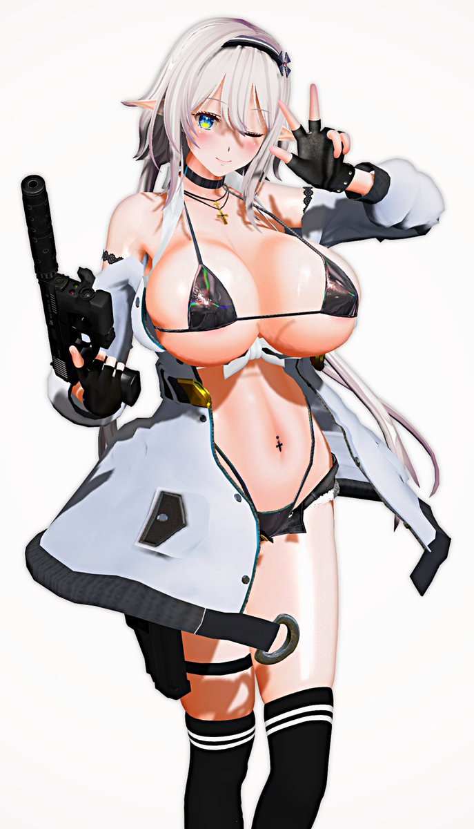 ハイド後の超精密射撃で敵を殲滅した後の
相棒に向かって振り向いて
「これぐらい余裕ですよ」のポーズ

 #SKBELF 