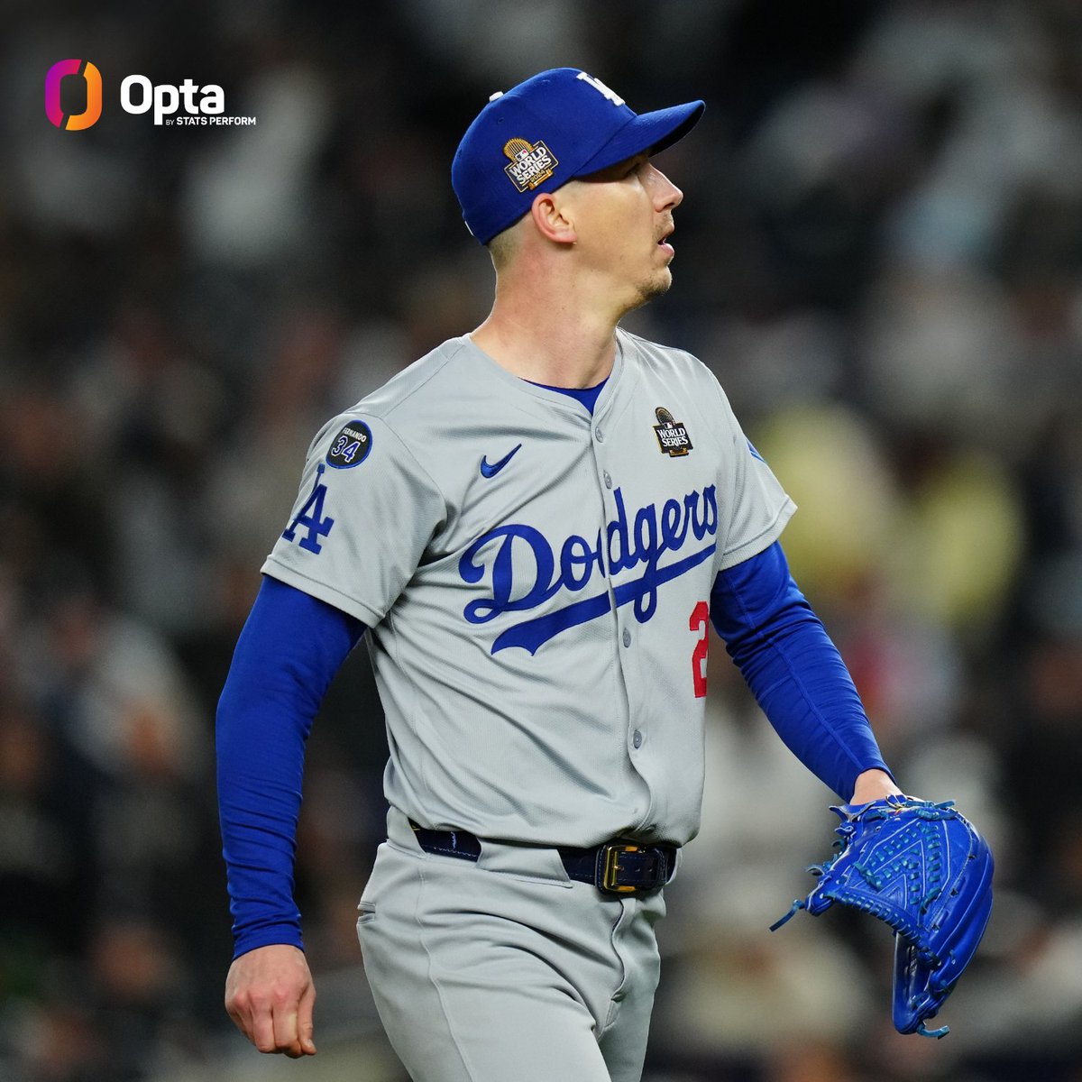 OptaSTATS's tweet image. Walker Buehler of the @Dodgers has started 3 World Series games. He has pitched at least 5.0 innings while allowing fewer than 5 baserunners (H/BB/HBP) in all 3.

No one else has had 3 such starts over his entire World Series career (consecutive or not).