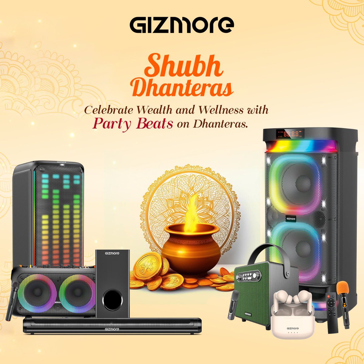 gizmoreindia's tweet photo. ✨ Happy Dhanteras from Gizmore! ✨

Celebrate this festive season with the gift of technology and innovation. Happy Dhanteras to you and your loved ones from all of us at Gizmore! https://t.co/Q2t3OfbTmy