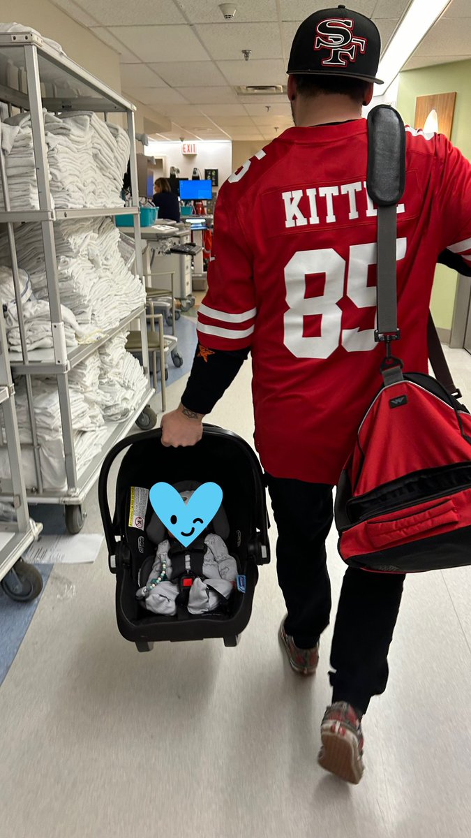 Brought this little guy home just in time to watch a <a href="/49ers/">San Francisco 49ers</a> win yesterday! #FaithfulToTheBay #BangBangNinerGang
