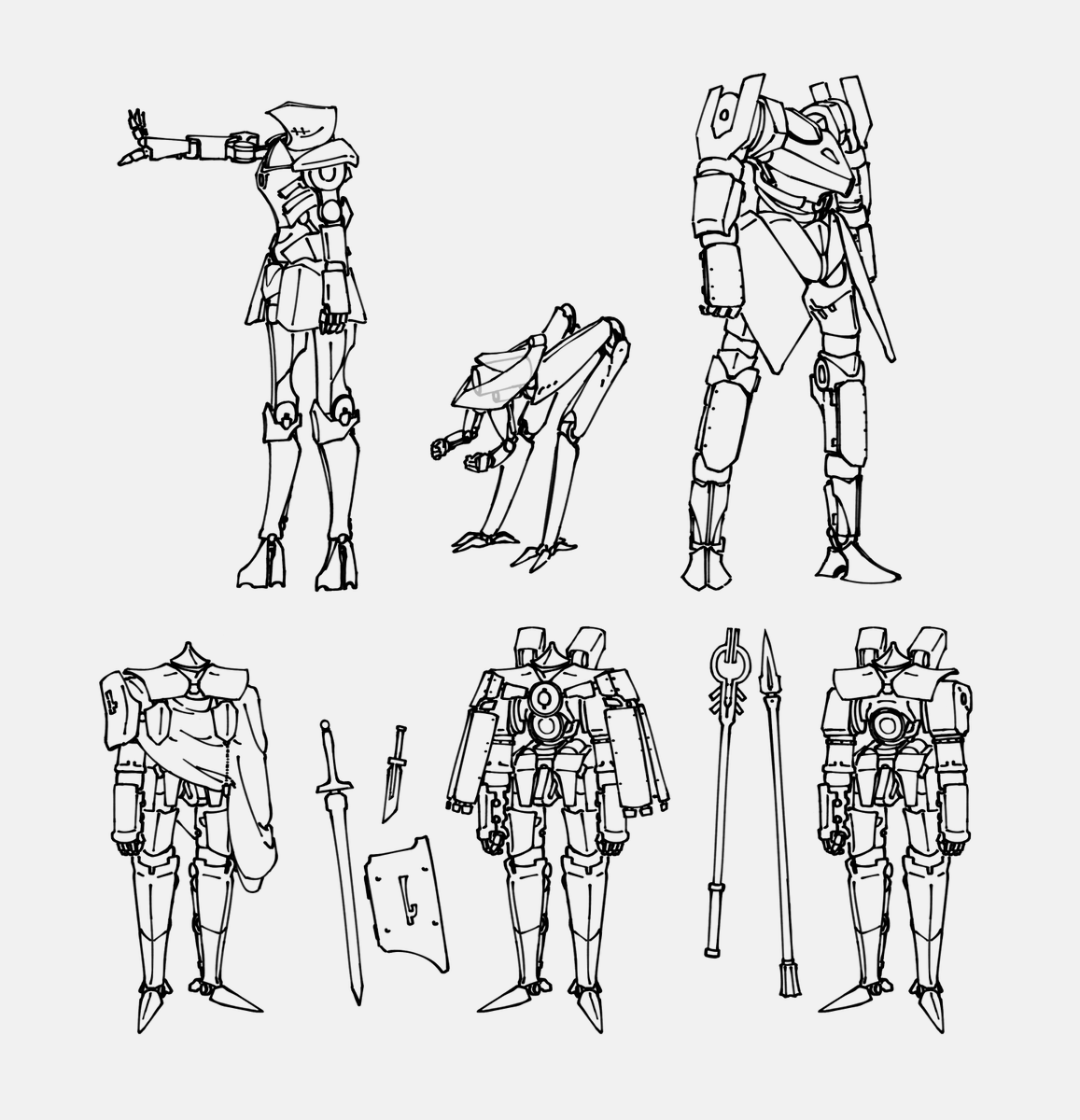 firox39's tweet photo. Medieval mecha sketches. I call the top middle the Boogie Woogie.
#ttrpg #illustration #rkgk #らくがき https://t.co/JYrcXIGiKO