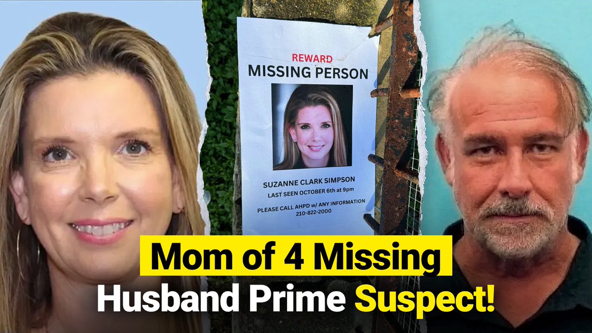 #STSNation,

LIVE 1230P ET TUESDAY

Where is mom of 4 #SuzanneClarkSimpson? She’s been missing since Oct 6th after a (physical) fight with her husband Brad. Shades of #SuzanneMorphew

#BestGuests: Retired Vegas Homicide Detective Phil Ramos + Retired FBI Agent <a href="/SimonPrivateEye/">Tom Simon</a> +
