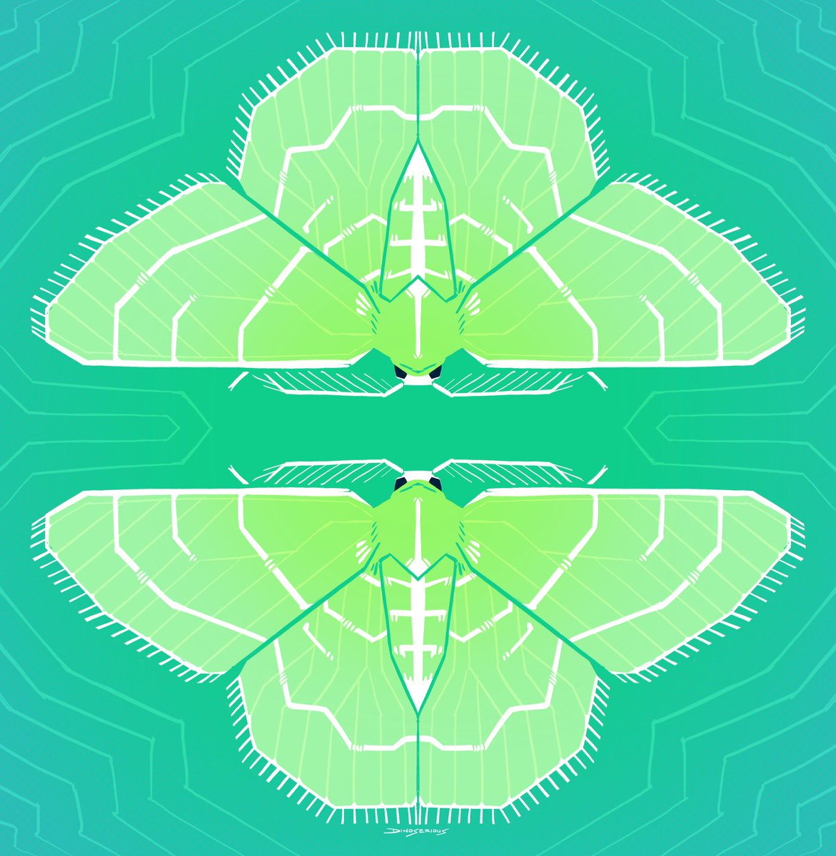 #invertober day 28, wavy-lined emerald moth. so green!

#invertober2024