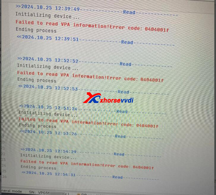 Xhorsevvdi's tweet image. #xhorse multi prog &quot;Error Code 0404001f&quot;? Tried force update, authorized the tool again, and pressed the RST button but all not working 😑😑
➡️Turn off Multi Prog, turn it on 1min later, and try update again
☑️Repeat the steps several times
#multiprog #multiprogupdate