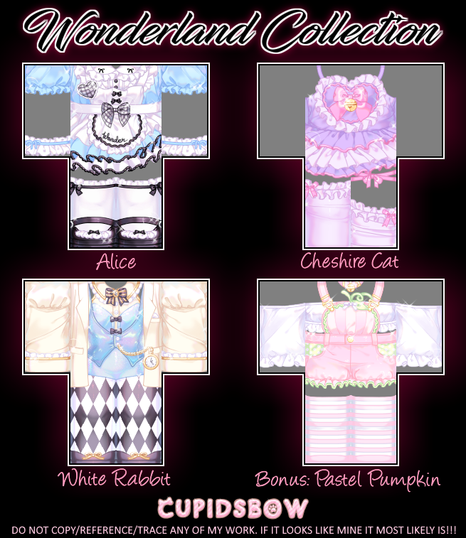 ♠️ ♥️ Wonderland🎀🐰
This took forever to make🥲
❤️‍🩹Available at Paramnesia❤️‍🩹
#roblox #robloxart #RobloxDev #RobloxDown #robloxdeveloper #robloxdesign #robloxdesigner #robloxclothes #robloxclothing #robloxdesigns #robloxdevs #robloxugc #royalehigh #robloxcommunity #robloxavatar