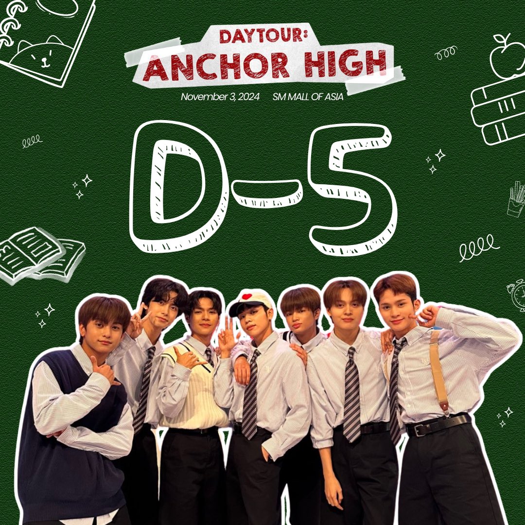🎉 Anchors, 5 days to go before the BIG day! 🎉

Ready ka na ba? 🌊⚓️

Join us as we count down to the highly anticipated 2nd concert of HORI7ON! Let’s bring the hype and share your excitement with fellow Anchors! 🌟💬

✨ Ano ang pinaka-inaabangan mo sa Daytour: Anchor High