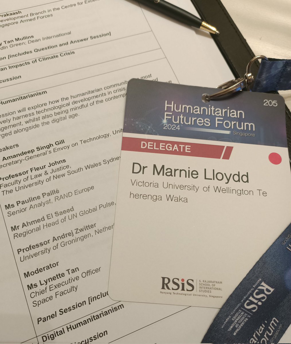 DELIGHTED etc to be in Singapore this week for the Humanitarian Futures Forum 2024 <a href="/RSIS_NTU/">RSIS</a> #IHL