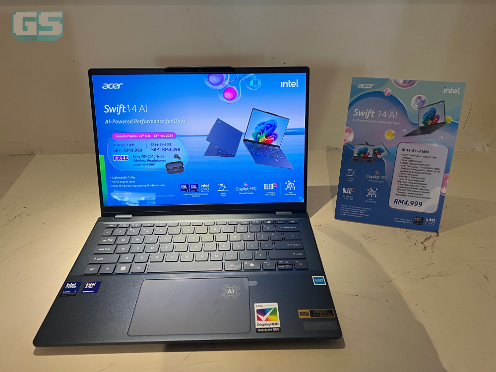 GamerSantaiMY's tweet image. Hello kawan-kawan! Rakan kami berada di acara pelancaran &quot;Acer Thin and Light Device Launch!&quot;

Inilah sekilas pandang untuk Acer Swift 14 AI 💻 Kami akan maklumkan info lengkap sekitar hari ini.

#AcerSwift14AI #MyAcer