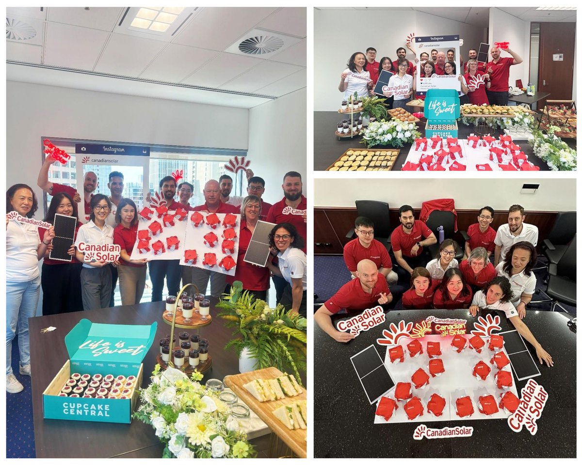 Canadian_Solar's tweet photo. 🎉 Canadian Solar APAC teams united to celebrate our 23rd Founder’s Day! 🎂 Across the region, each team marked the occasion in a special way.
#FoundersDay #CanadianSolarAPAC #APACTeam #Sustainability #Teamwork #CustomerSuccess #ProudTeam #CanadianSolarAU #CanadianSolarSEA https://t.co/CzFveS5yhe