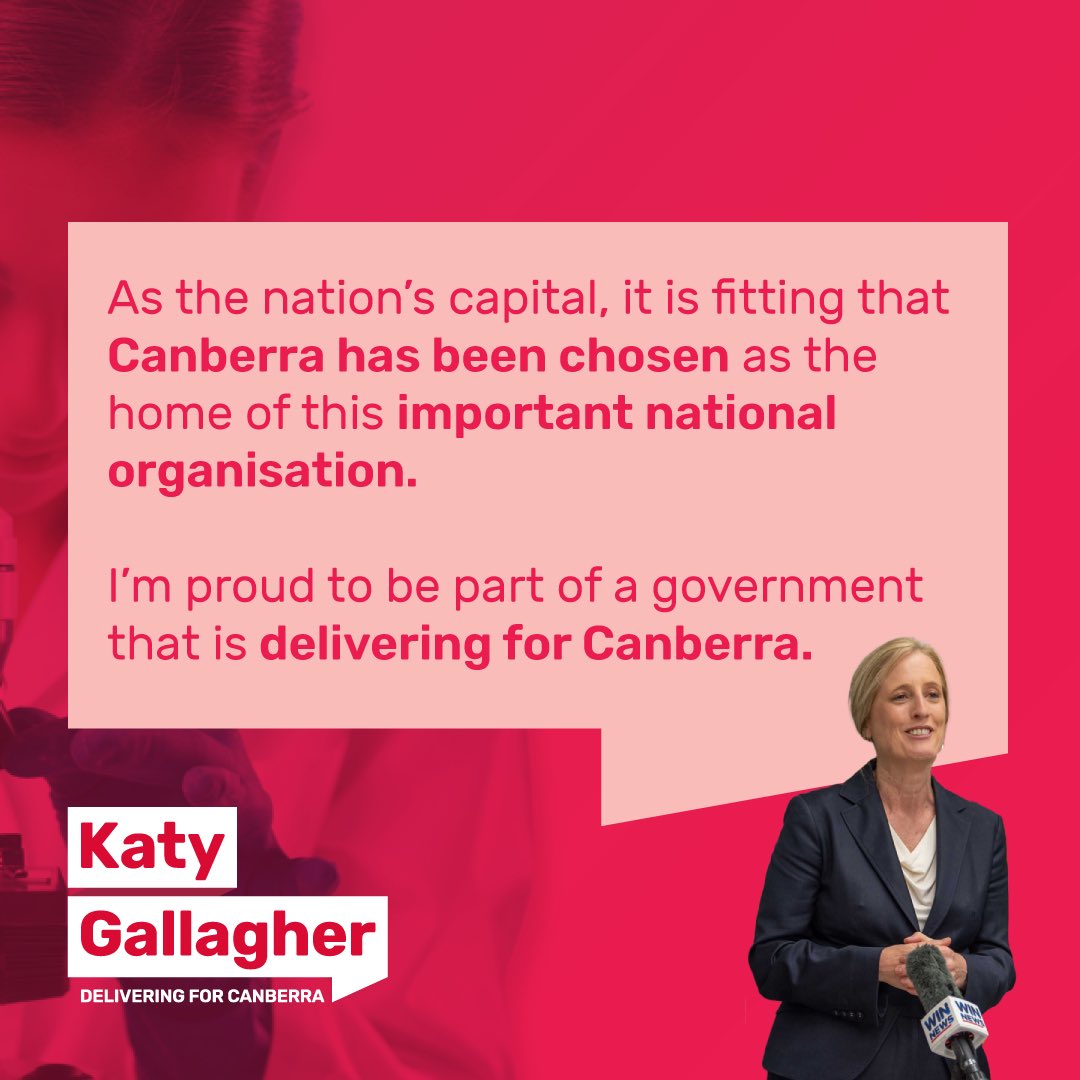 Having the Centre for Disease Control in Canberra is a big win for our city. 

It’ll boost our local economy by supporting hundreds of jobs and it’ll also mean Australia will be better prepared to manage future public health challenges.