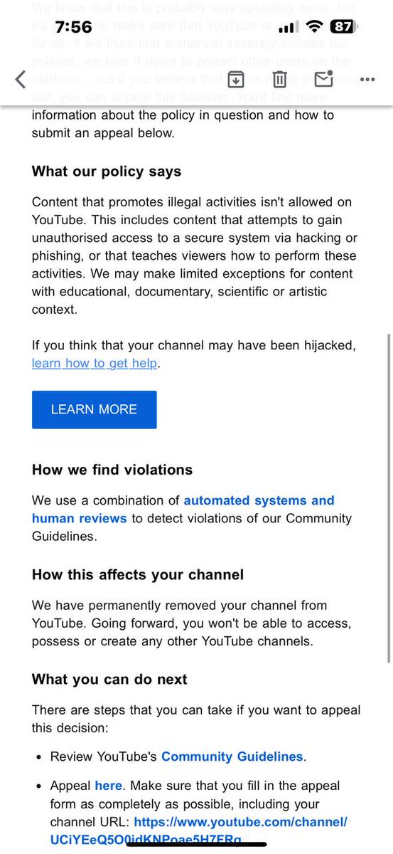 🚨 Hello <a href="/TeamYouTube/">TeamYouTube</a>  <a href="/YouTubeCreators/">YouTube Creators</a> <a href="/YouTubeIndia/">YouTube India</a>
Sir,
My financial education YouTube channel, built with dedication for over 5 years (since 2019), has been terminated suddenly, with no prior strikes or warnings. I’ve uploaded more than 700 videos, always ensuring they align