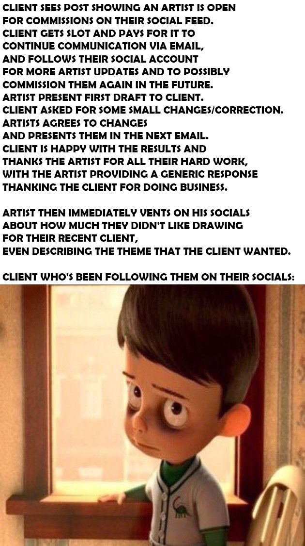 SeanDeSQRL's tweet photo. Don't be a dick to your clients. https://t.co/h8WRc4nsDm