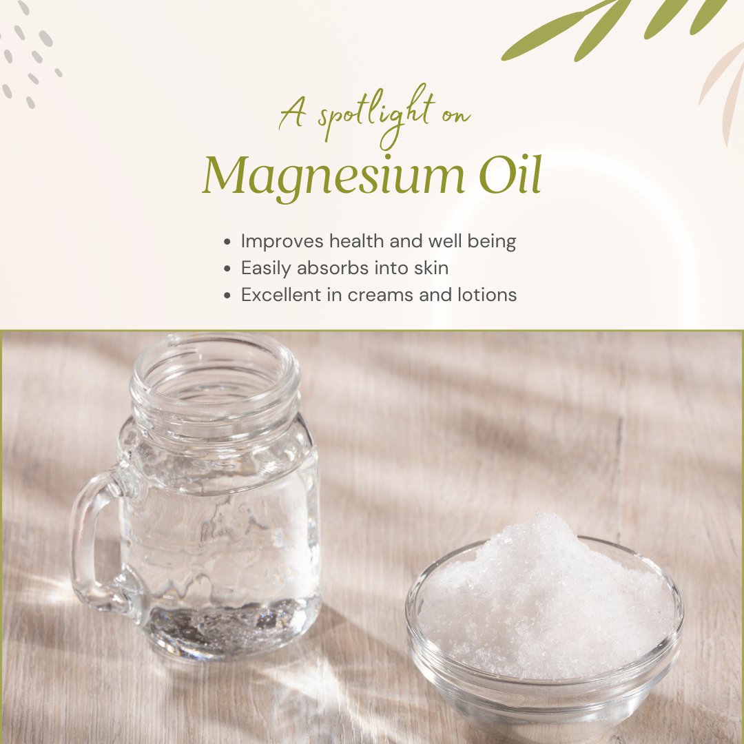 HeirloomBody's tweet image. Magnesium chloride oil is a highly absorbable type of magnesium that works its magic in creams and lotions.

✨easily absorbed
✨excellent in creams and lotions
✨improves health and wellbeing