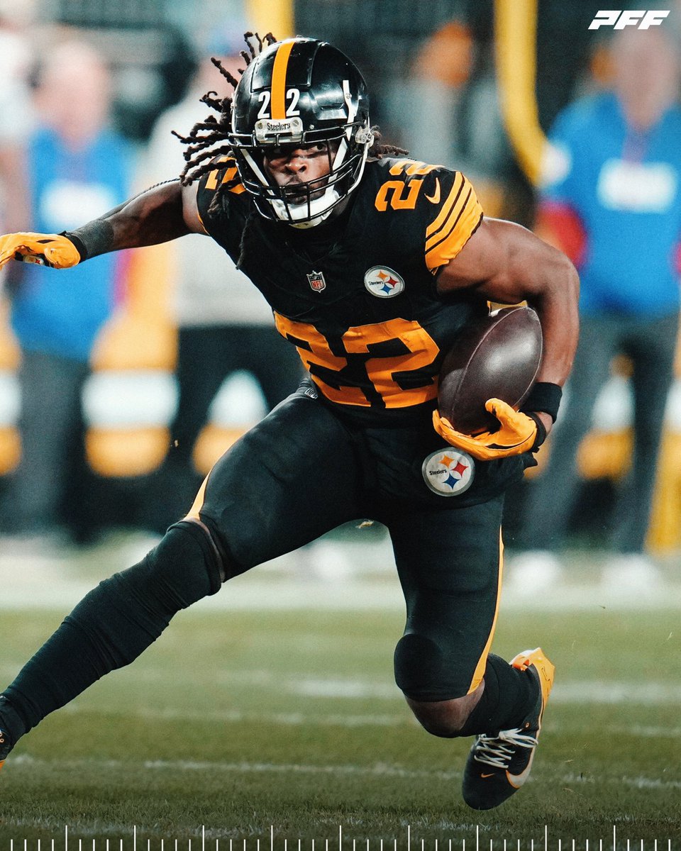 PFF_Fantasy's tweet image. Najee Harris in Weeks 6-8:

🔥  14-106-1
🔥  21-102-1
🔥  19-114-0