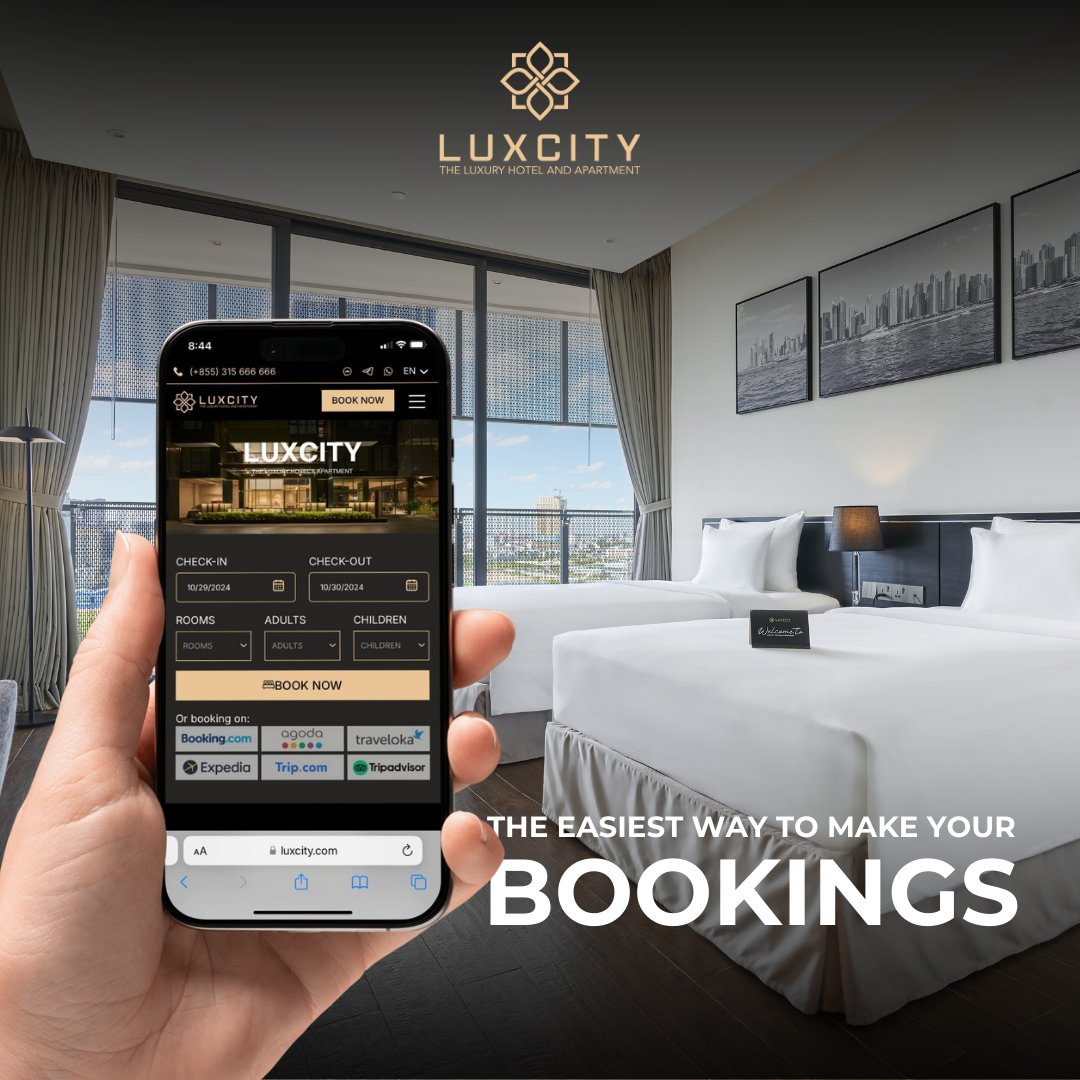 🌟 The easiest way to make your bookings is just a click away! Visit luxcity.com and start planning your perfect stay today!