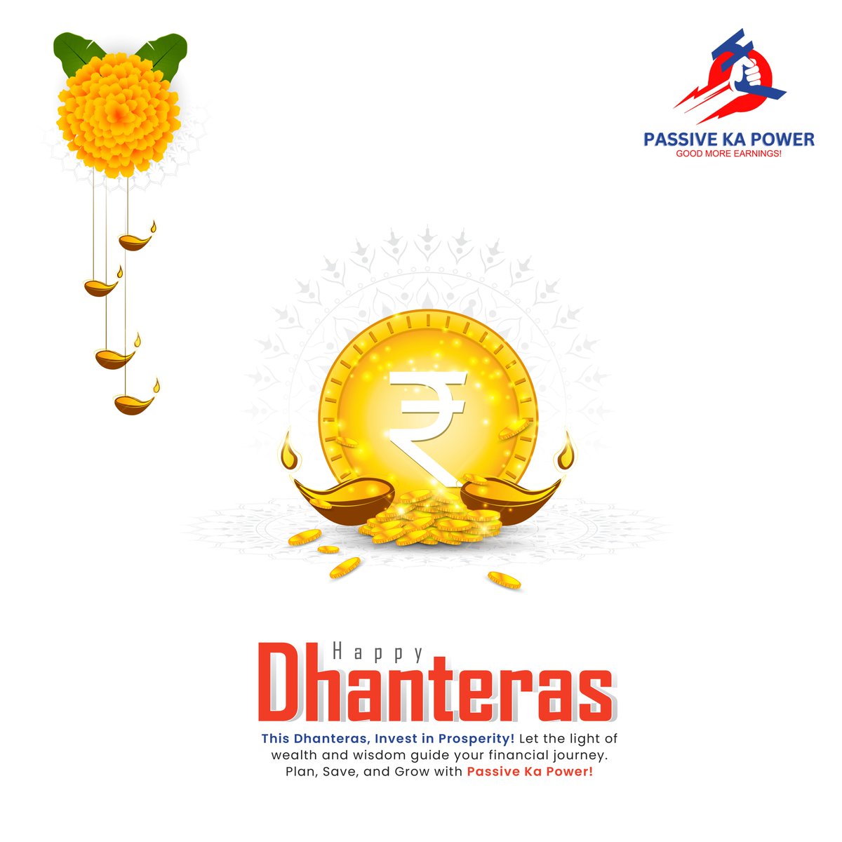 passivekapower's tweet image. #HappyDhanteras from #PassiveKaPower! 
May this auspicious day bring you prosperity, good health, and #financial well-being. As you invest in gold and silver, remember to invest in a secure #financialfuture too.

Wishing you #wealth, #happiness, and smart financial planning!