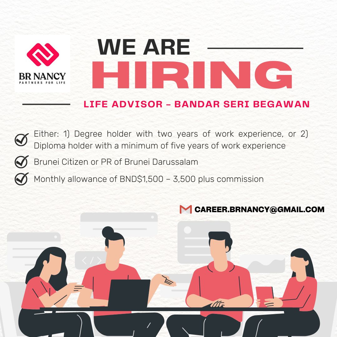 JobsBrunei's tweet photo. NEW VACANCY

Company: Br Nancy
Vacancy Available: Life Advisor 
Work Location: Bandar Seri Begawan
Send resume to: career.brnancy@gmail.com

FOR MORE INFORMATION, PLEASE CLICK:
Life Advisor (Br Nancy) – Bandar Seri Begawan
https://t.co/K16jA9qkT1 https://t.co/Bblor7D6RC