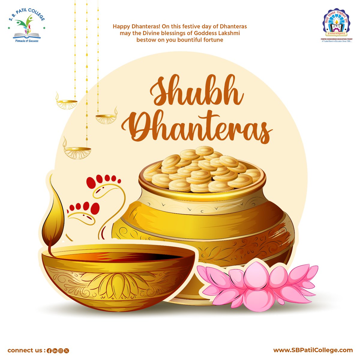 sbpcsc_pcet's tweet photo. May your life be adorned with jewels of good health, success and happiness..
Happy Dhanteras !!

#PCET #SBPCSC #Diwali2024 #Dhanteras #Dhanteras2024 #धनतेरस #समृद्धी #उत्सव #धनतेरस2024 #Dhanvantari #धन्वंतरी #FestivalOfLights #JoyAndProsperity #दीपावली2024 #उत्सव #Diwali2024 https://t.co/AxY1jCAFNJ