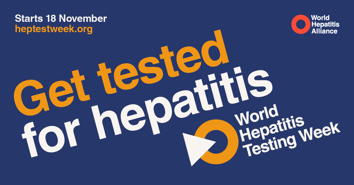 Every year, 1.3 million people lose their lives to hepatitis, and new data from the <a href="/WHO/">World Health Organization (WHO)</a> shows the number of deaths is rising.

Most people living with chronic hepatitis don’t know they have it. 

Link: heptestweek.org/social-downloa…
World Hepatitis Testing Week – Starts 18 November