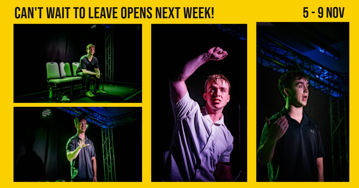 Jack Studio Theatre (@brocjacktheatre) on Twitter photo ‘Can’t Wait To Leave’ from <a href="/1912Productions/">1912 Productions</a> opens next week at the Jack!
‘tender, enthralling, energetic, shocking’ ★★★★★
‘superbly written and performed’★★★★
Runs 5 - 9 Nov.
BSL interpreted performance on Nov 6th.
🎟️: bit.ly/461SOKA ‘Can’t Wait To Leave’ from <a href="/1912Productions/">1912 Productions</a> opens next week at the Jack!
‘tender, enthralling, energetic, shocking’ ★★★★★
‘superbly written and performed’★★★★
Runs 5 - 9 Nov.
BSL interpreted performance on Nov 6th.
🎟️: bit.ly/461SOKA