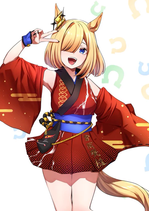 Skebで納品したオリジナルウマ娘ちゃんです!キャラデザ+立ち絵を描かせて頂きました!! 