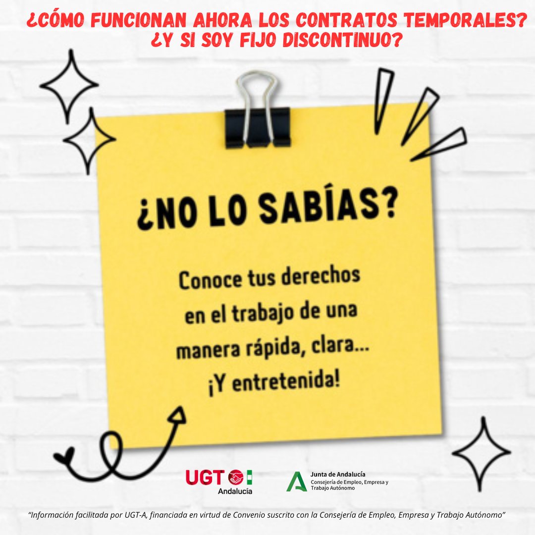 No lo sabías❓
¿Sabes cómo funcionan los contratos temporales ahora?
¿Conoces todas las ventajas de ser fijo discontinuo en una empresa?

👉No te pierdas nuestro podcast de hoy 👂
#Derechos #Informacion #contratos

podcasters.spotify.com/pod/show/no-lo…