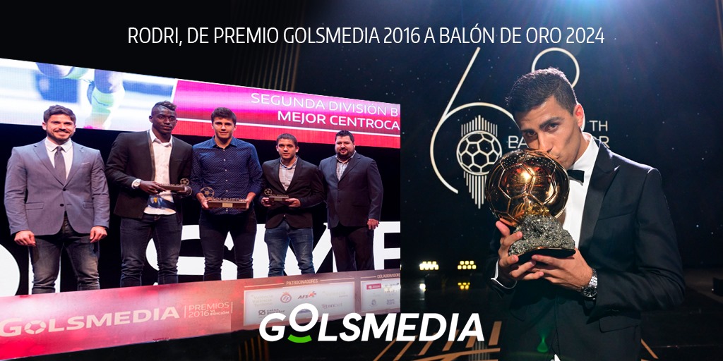 ✨𝑩𝑨𝑳𝑶́𝑵 𝑫𝑬 𝑶𝑹𝑶 | #Rodri Hernández 

🏅 #PremioGolsmedia 2016 Mejor Centrocampista de la #SegundaB ( <a href="/CanteraGrogueta/">Cantera Grogueta</a> )

⏩ #BallonDor 2024 ( <a href="/ManCityES/">Manchester City</a> )