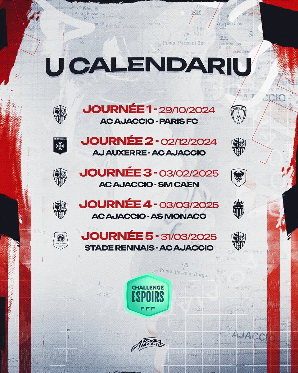 𝐋𝐞𝐬 𝐎𝐮𝐫𝐬𝐨𝐧𝐬 𝐩𝐚𝐫𝐭𝐢𝐜𝐢𝐩𝐞𝐧𝐭 𝐚𝐮 𝐂𝐡𝐚𝐥𝐥𝐞𝐧𝐠𝐞 𝐄𝐬𝐩𝐨𝐢𝐫𝐬 🐻

Cette nouvelle compétition réunissant 12 centres de formation de clubs de L1 et L2 sera enrichissantes pour nos jeunes joueurs.

🔗 ac-ajaccio.corsica/article-la-for…

#ChallengeEspoirs #Furmazioni