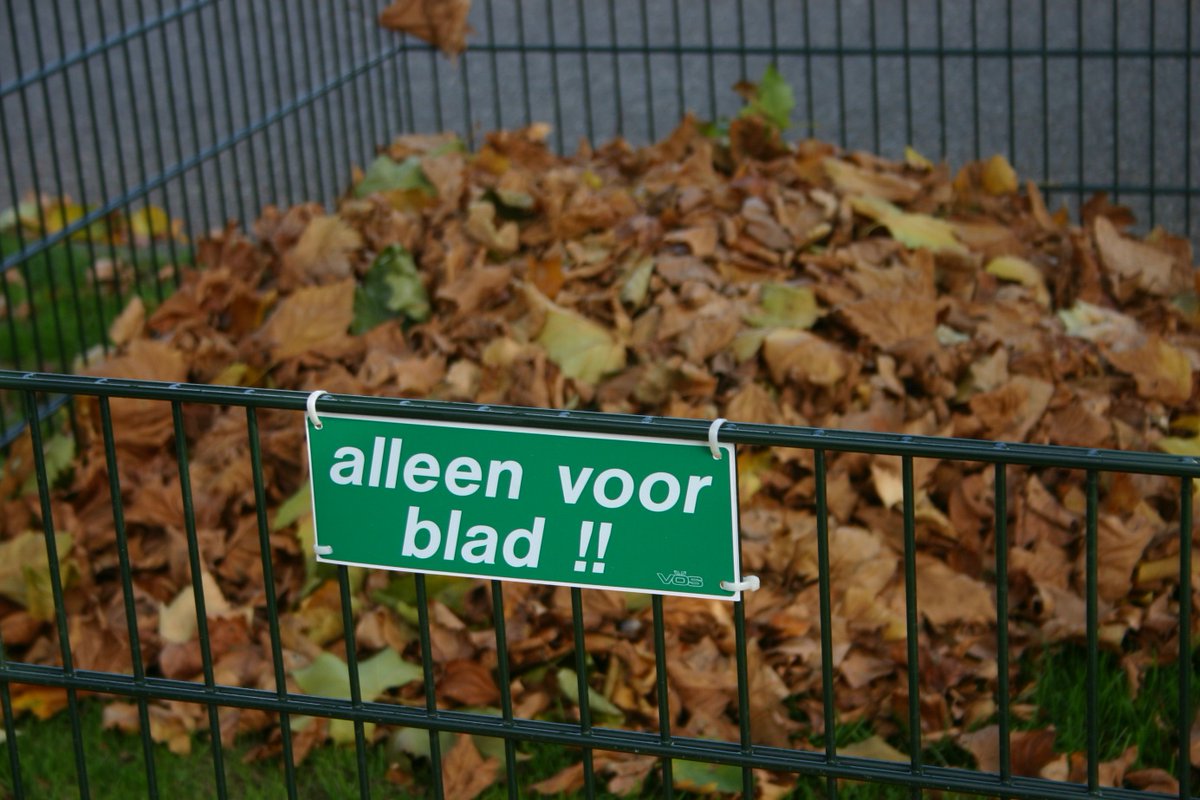 𝗕𝗹𝗮𝗱 𝗿𝘂𝗶𝗺𝗲𝗻 𝗶𝗻 𝗯𝗹𝗮𝗱𝗸𝗼𝗿𝘃𝗲𝗻
Ook bomen/struiken die van ons zijn verliezen hun blad. Dit kan in uw tuin of voor uw deur vallen. U kunt dit kwijt in een van de bladkorven op verschillende plaatsen in onze gemeente.
 
Let op: de korven zijn niet voor snoeiafval!