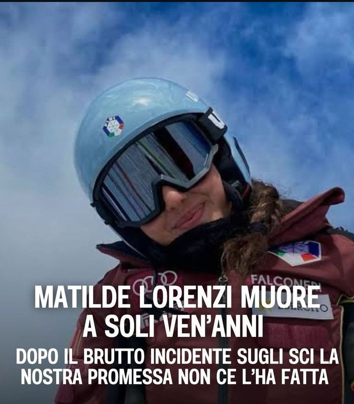 Emascarcelli's tweet photo. Buongiorno #fiorde invece di farvi tante paranoie e polemiche inutili da chiunque provengano fate una 🙏 per una giovane sportiva di 20 che è volata in cielo. 💔 Rip. Matilde Lorenzi https://t.co/TGeS29R6Lz