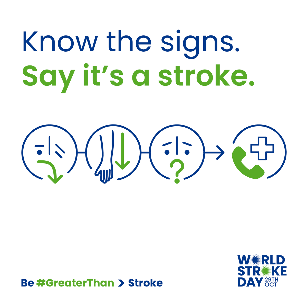 World Stroke Day, 29th October

One in four people will have a stroke in their lifetime; do you know the warning signs? 
nhs.uk/conditions/str…

world-stroke.org/world-stroke-d…