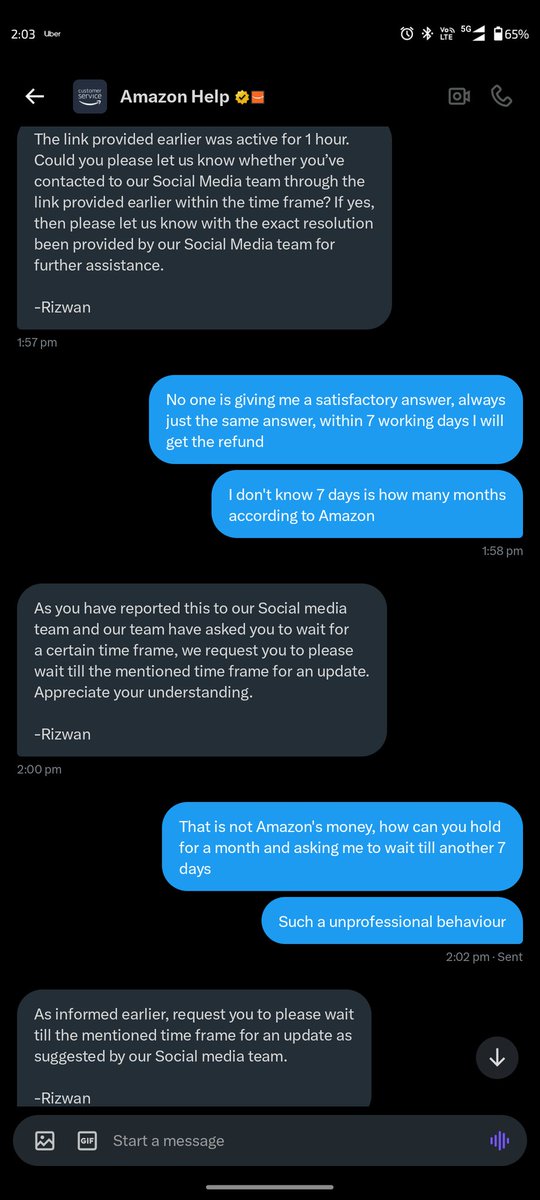 avinashvats93's tweet photo. What's wrong with them, how can you say just wait till the given time, holding money for a month is really helpful ? 

#worstamazon @amazonIN @ajassy https://t.co/iJ5zyoEnxS