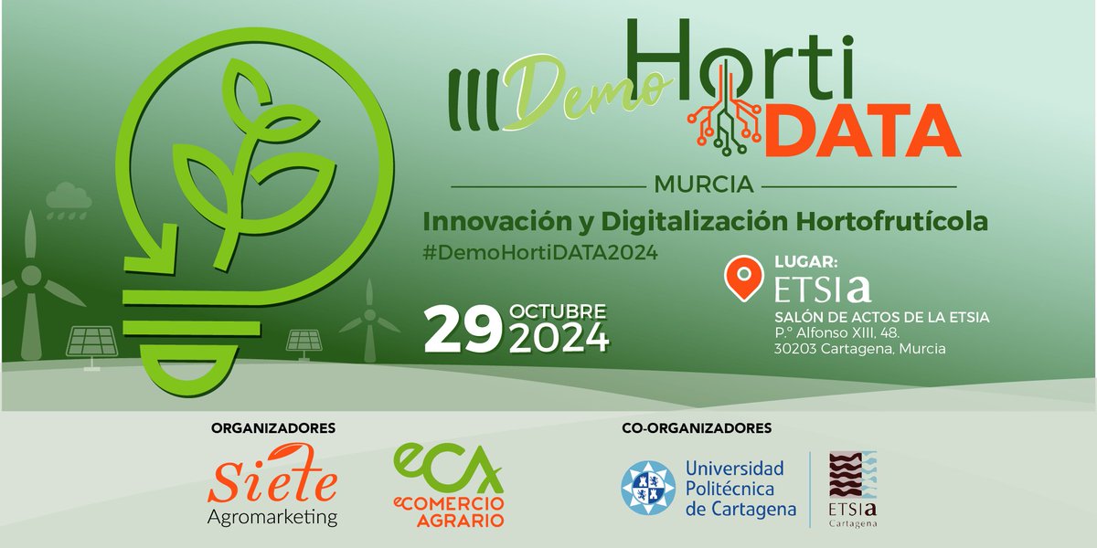 eComercioAgr's tweet image. Hoy desde #Cartagena #Murcia, estamos en la III #DemoHortiDATA2024

#Innovación y #Digitalización al servicio del sector #Hortifrutícola

Abrimos hilo 👇