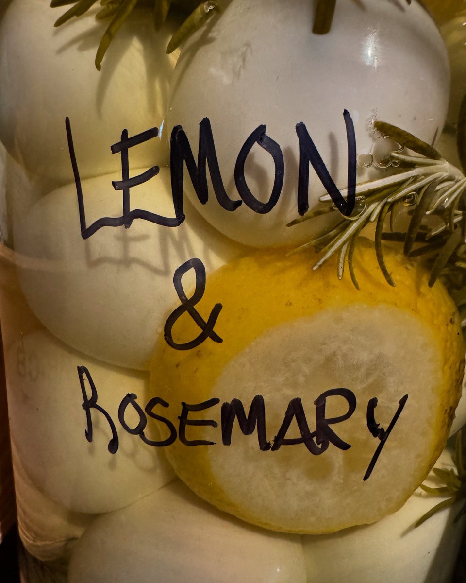 Have you tried our latest batch of pickled eggs? These delicious rosemary and lemon eggs are great in a packet of Fairfields’ Prawn Cocktail crisps.