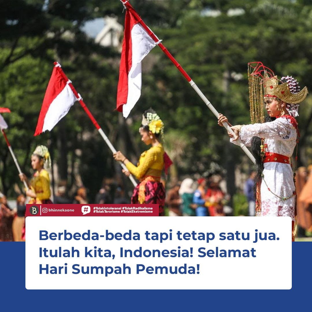 tantangan yg akan dihadapi.

Ingat terus jargon Presiden Soekarno untuk membangkitkan semangat para pemuda : “Beri aku 1000 orang tua, niscaya akan kucabut Semeru dari akarnya, beri aku 10 pemuda niscaya akan kuguncang dunia”.

Selamat Hari Sumpah Pemuda🙏