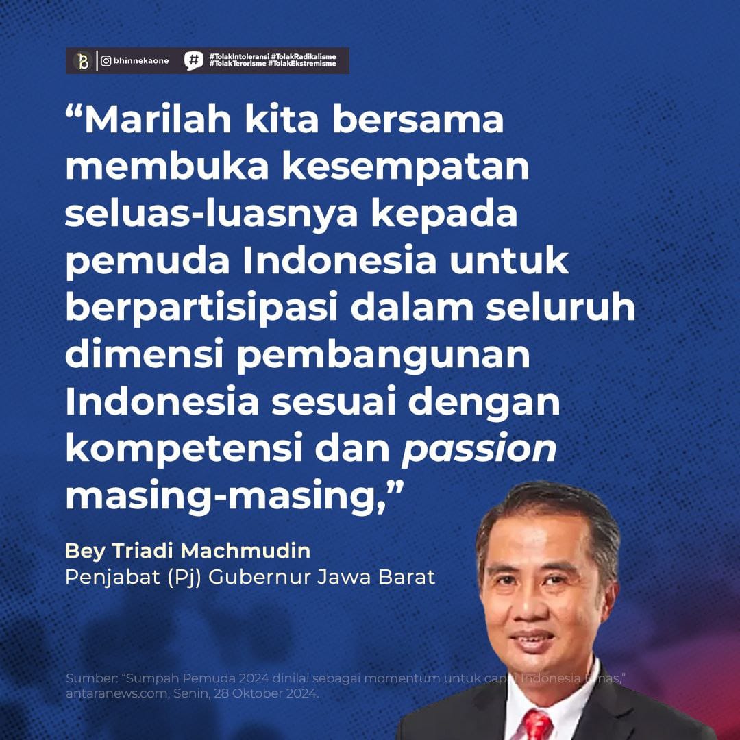 untuk berpartisipasi &amp; mengembangkan potensinya pada seluruh dimensi pembangunan sesuai dengan kompetensi &amp; passionnya masing2.

Kemajuan sebuah bangsa dapat dilihat dari keberhasilan generasi mudanya untuk melakukan perubahan2 positif yg dapat dilakukan &amp; mampu menaklukan segala