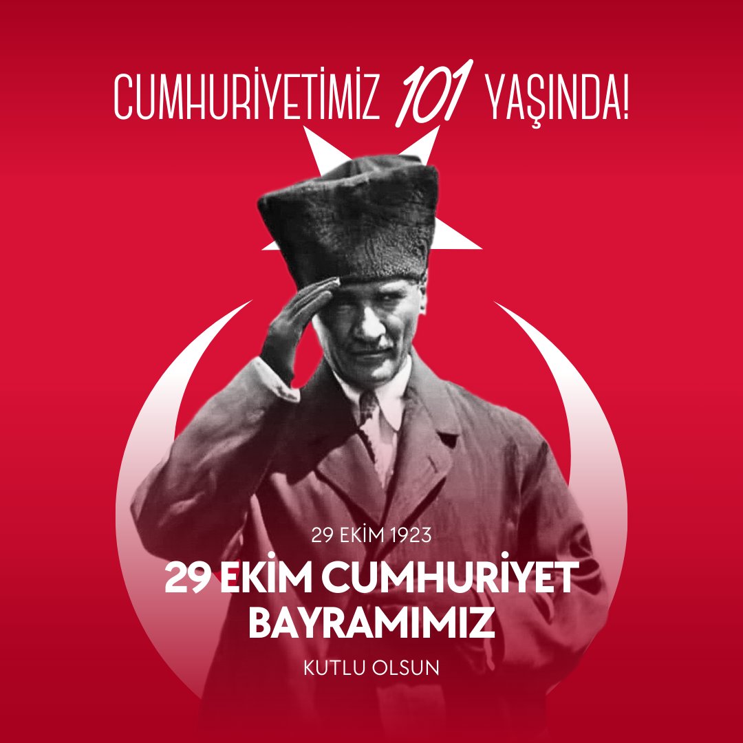 Her zaman izinde, nice 101 senelere...

#29ekim #29ekimcumhuriyetbayramıkutluolsun #29EkimCumhuriyetBayramı
