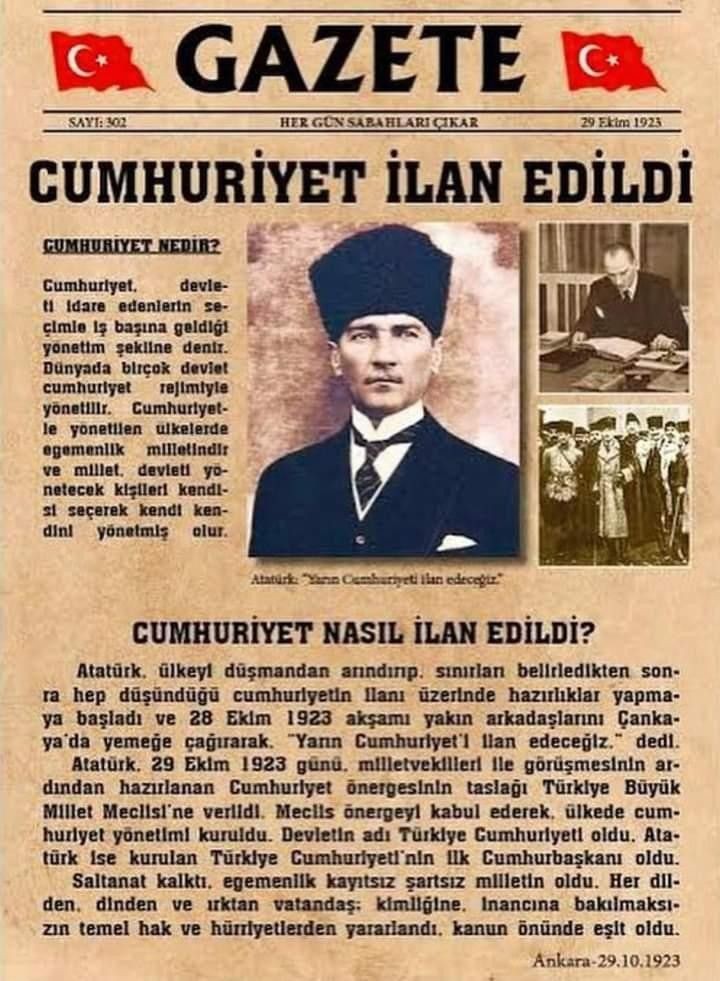 Bayramımız kutlu olsun🇹🇷🇹🇷🇹🇷
#Cumhuriyetin101Yılı