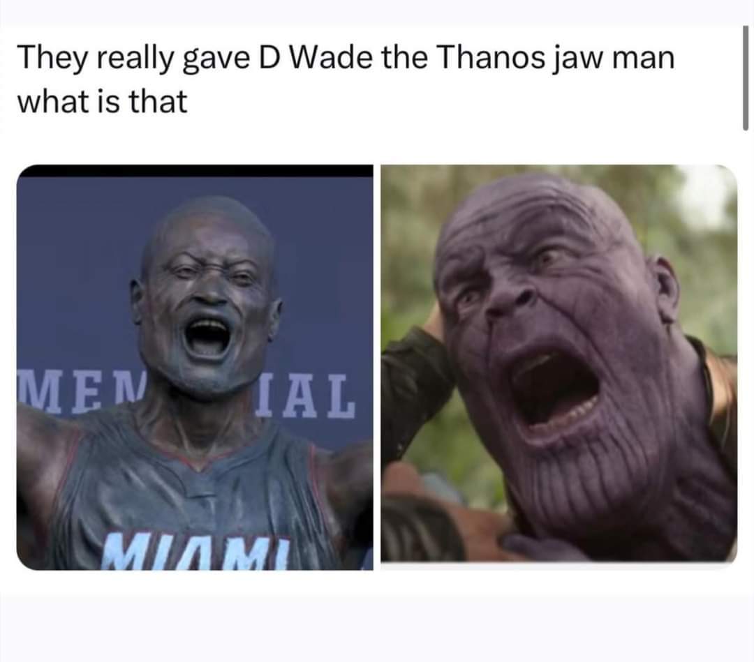 KariDunmars's tweet photo. The Internet has not slept since the unveiling of the @DwayneWade24x7  statue! https://t.co/HryxFe8U9V