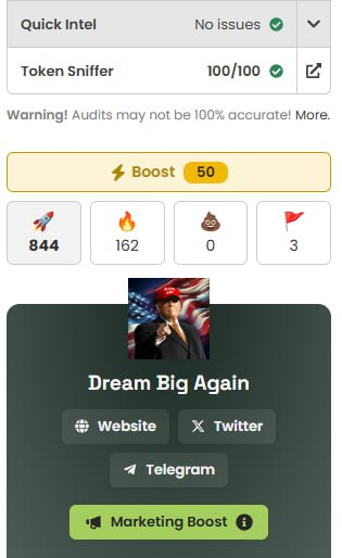 Dream Big Again on ETH ( DREAM ) tweet media