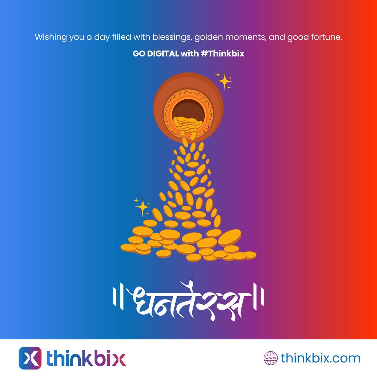 Thinkbix's tweet image. ✨ Wishing you a Prosperous Dhanteras from Thinkbix! ✨

May this auspicious day bring new beginnings, innovation, and prosperity to all. Let’s build a brighter, tech-driven future together!

#HappyDhanteras #ThinkbixTechnologies #Innovation #Prosperity