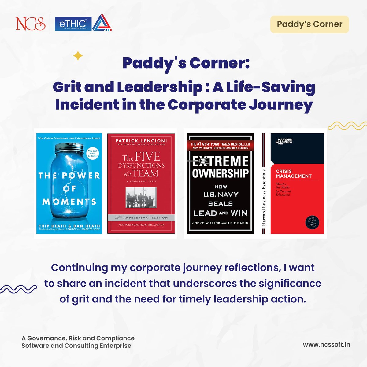 NCSSoft's tweet image. Grit and Leadership: A Life-Saving Incident
Reflecting on my corporate journey, I want to share an important lesson. During our annual offsite, a colleague drowned during a water polo game.
Link : shorturl.at/fUQZj
#NCS #eTHIC #ncssoftsolutions #Leadership #Teamwork