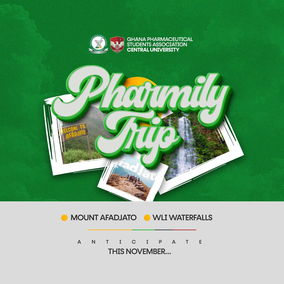 vicdoris's tweet photo. Exciting news π₯³πππ
Adventure awaits us Pharmily!!! As we explore new horizons, fueled by curiosity and driven by adventure. Join us for a day of fun, laughter, and unforgettable memories on our epic day trip!
Be expectant πππ₯
#Gpsa_Cu https://t.co/0SqO5OudON