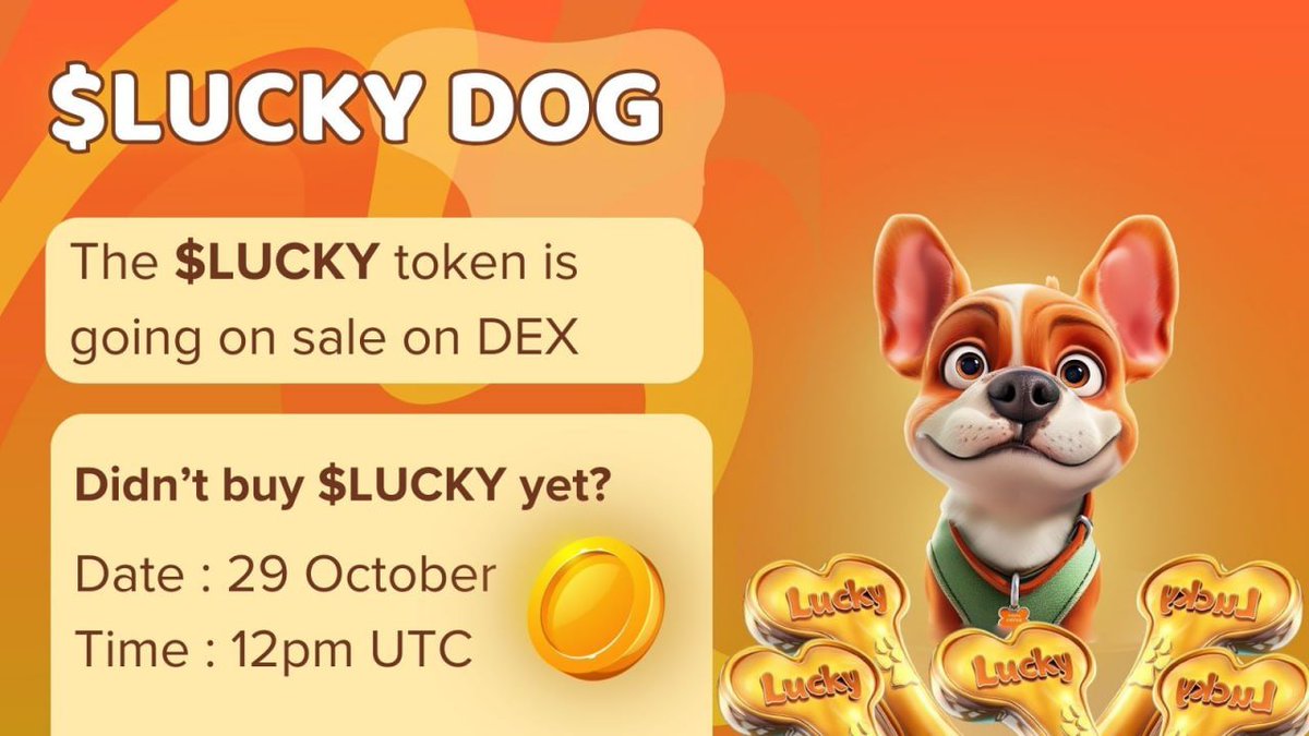 getlucky_dog's tweet photo. We're excited to announce that the $LUCKY token goes LIVE today on DEX.

🗓️ 29/10/2024 (TODAY)
⏰ 12pm UTC

We have successfully our Hard Cap goal on the @astradao_org launchpad.

It's now time to take over $BASE. https://t.co/Qp8uxZm3Go