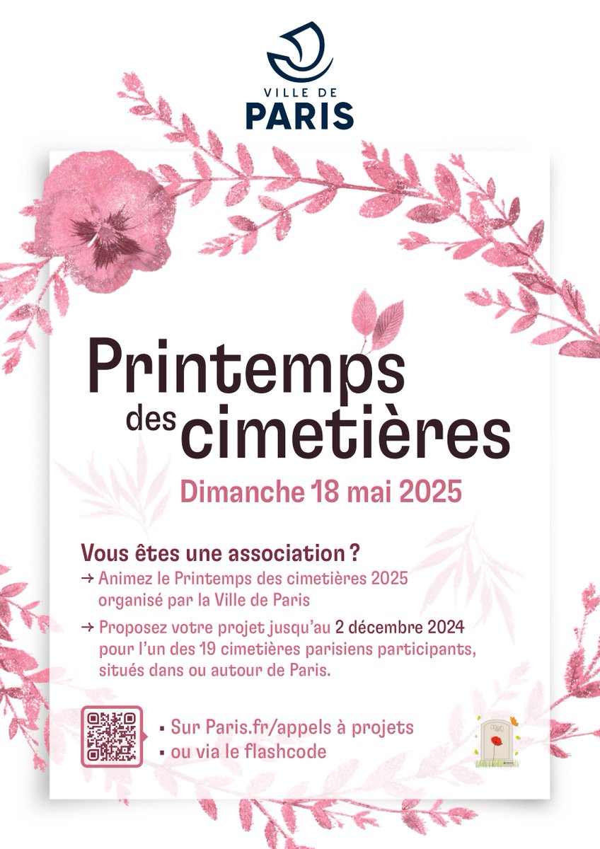 [APPEL A PROJETS] 🪦

La ville de Paris lance son appel à projet pour les organisateurs Parisiens ! ✨

Toutes les informations sont disponibles sur le site de la ville de Paris 👉 bit.ly/4f0b9eC

#printempsdescimetières #paris #PatrimoineFunéraire #patrimoineaurhalpin