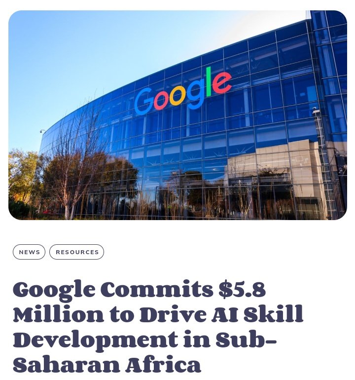 TheFounder_A's tweet photo. Global tech leader Google has announced a significant $5.8 million investment fund dedicated to expanding artificial intelligence (AI) skills across Sub-Saharan Africa.

https://t.co/xh6yRuFlje https://t.co/6WQyuf5pir