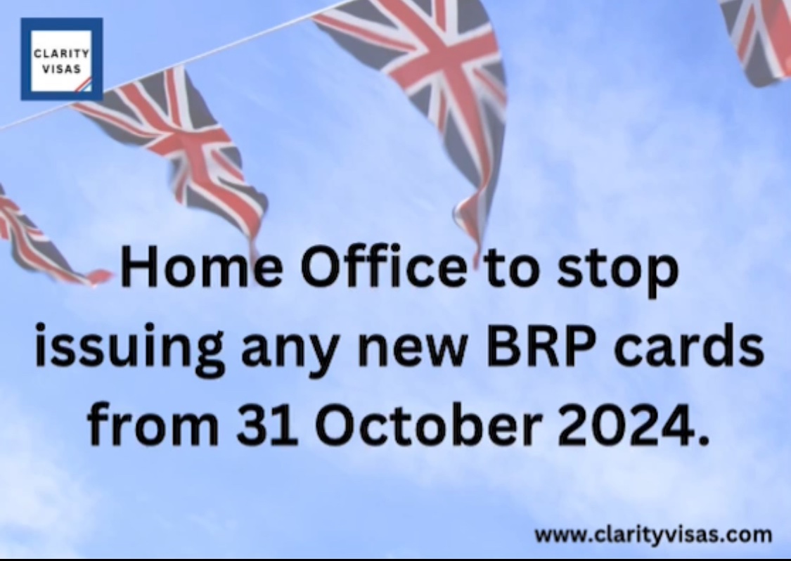 The Home Office say no new BRP cards will be issued after 31 October 2024. 🤷🏽‍♀️

Read more here ➡️ gov.uk/guidance/onlin…

#immigration #clarityvisas