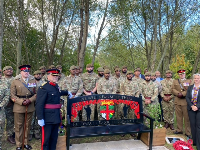 The Vice LL attended Fylde Memorial Arboretum to commemorate serving Fijians, veterans &amp; families. Over the years the British Army has been recruiting from the Commonwealth &amp; many Fijians are now settled across Lancashire. This is the first memorial for Fijians in the UK.