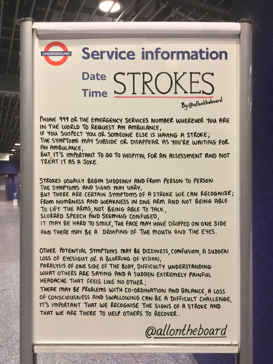 All On The Board (@allontheboard) on Twitter photo Itās important that we recognise the signs & symptoms of a Stroke and to call 999 (or the emergency services number for wherever we are in the world) immediately. <a href="/allontheboard/">All On The Board</a>
#WorldStrokeDay #Strokes #Stroke #StrokeAwareness Itās important that we recognise the signs & symptoms of a Stroke and to call 999 (or the emergency services number for wherever we are in the world) immediately. <a href="/allontheboard/">All On The Board</a>
#WorldStrokeDay #Strokes #Stroke #StrokeAwareness